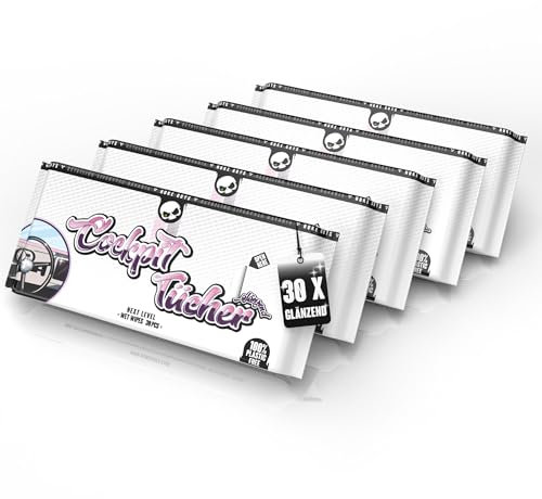 Nuke Guys Cockpit Pflegetücher Glänzend | 5er Pack mit je 30 Auto Innenraum Tüchern | Feuchte Reinigungstücher zur Cockpitpflege Kunststoffpflege | Cockpittücher Feuchttücher zur KFZ Reinigung Innen