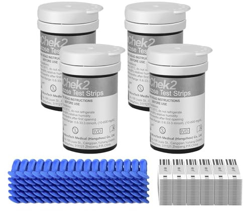 GoChek Diabetes Test Strips x 100 & Diabetes Lancets x 100, No Code Blood Glucose Test Strips, Blood Suger Test Strips for UK Diabetics (GoChek Only)