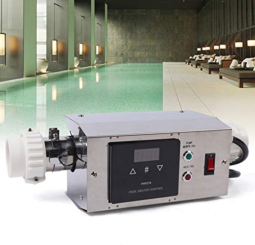 Swimming Pool Heater 3 kW Thermostat Heat Exchanger for Spa Pools, Bathtubs - Electric Pool Heater Ideal for Swimming Pools - Bath Heat Pump