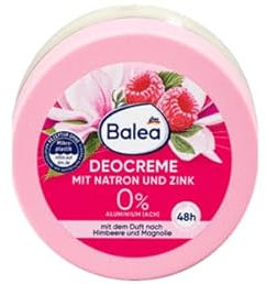 Balea Deo Creme 50 ml, Crema Deodorante, Deodorante Efficiente, 48 ore, Senza Sali di Alluminio, Profumo Lampone e Magnolia