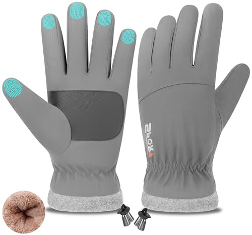 Bequemer Laden Invierno Guantes Termicos Impermeables para Hombre Mujer, Guantes Tactiles Antiviento para Ciclismo Running Esqui Regalo