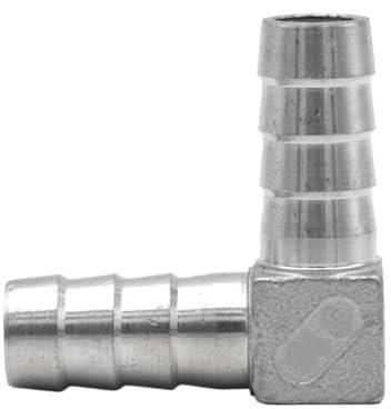 Barbed Stainless Pipe 1pc 304 Stainless Steel Hose Barb, L-Type 6-50mm Pipe Fitting Connectors, Barbed L-Shaped(15MM)