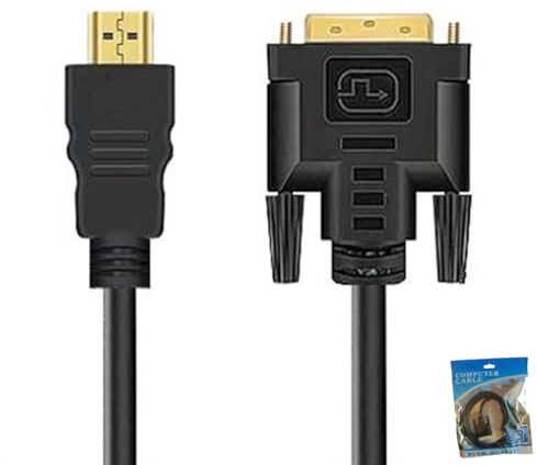 AISHTEC [1 Unidad Cable Adptador HDMI a DVI(24+1) Macho a Macho, Soporte 1080P Full HD Compatible para Raspberry Pi, Roku, Xbox One - 1.5m Negro, Transmisión bidireccional