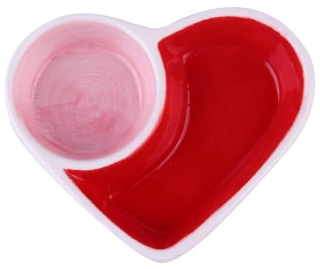 BAZEITFLOW Ciotola per Cibo per Piccoli Animali in Ceramica Resistente a Doppia Sezione Mangiatoia per Criceti e Roditori Design Cartone Animato Adatta per Uccelli Ricci e Animali