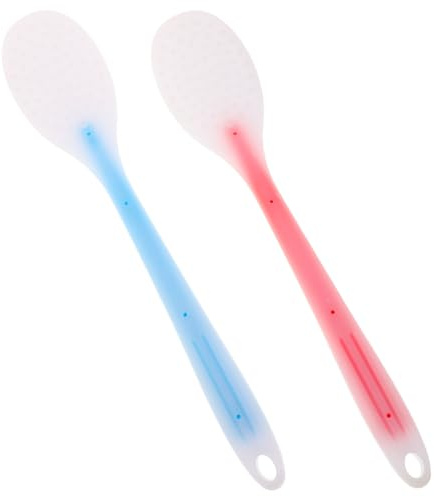 MOTHNUR Paleta de Masaje de Espalda y Cuello 2 Piezas Silicona Azul y Rosa Martillo Masajeador Manual Alivia Meridianos Portátil Uso Hogar Oficina Gimnasio