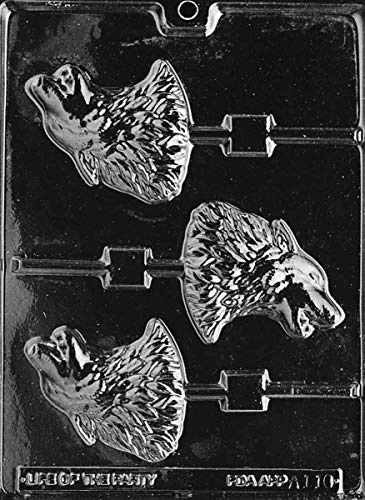 Grandmama's Goodies A110 Wolf Lollipop Sucker Chocolate Candy Soap Mold with Exclusive Molding Instructions … (1)