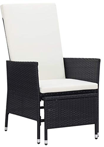 YITHOPI Garden Chair,Sun Loungers,Outdoor Patio Furniture,Reclining Garden Chair with Cushions,Poly Rattan,Black