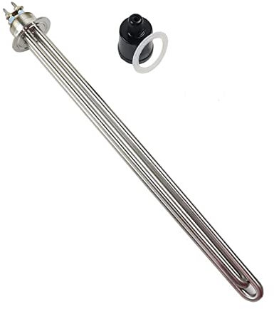 Riscaldatore ad immersione Elemento riscaldante dell'acqua da 3,5 kW Tri morsetto da 1,5 (OD50.5) Tutti i riscaldatori ad immersione elettrici SUS304 per la produzione di birra (Colore: Solo riscal