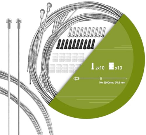 TAPKUA 10 Stück Fahrrad Bremskabel Bremszug Bremsinnenzug 2,5m für Rennrad Citybike