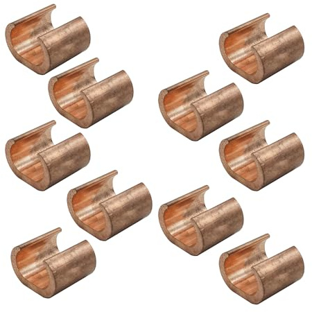 10PCS Pack Copper C Tap，Non Insulated Copper Wire and Wire Connection Terminals，C Shape Grounding Connector (10, Size C-26)