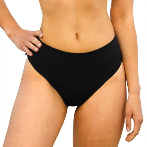 MYLILY Slip Bikini a Vita Media Nero | Costume Sotto Donna | Bikini Donna Mare Nero | Costume da Bagno Donna S