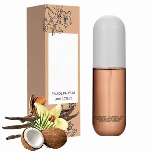 Vanilla-Coconut Perfume, Vanilla-Skin Perfume, Vanilla-Scented Perfume, Long Lasting-Vanilla Coconut Hair and Body Fragrance Mist Perfume Spray, Refreshing for Women&Men (1 PCS)