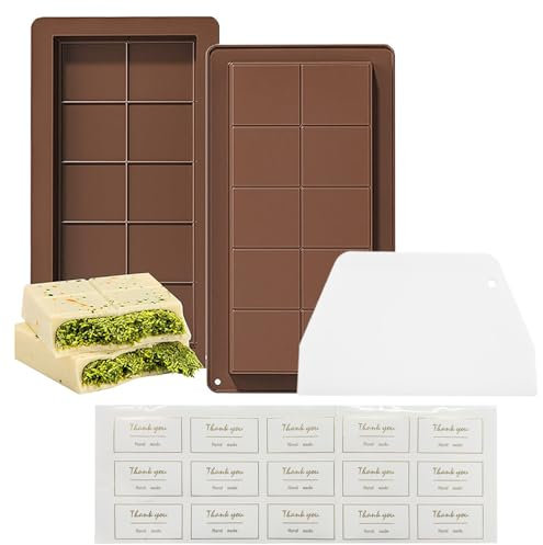 Neoreser Stampo per Cioccolato in Silicone per 10 Tavolette di Cioccolato Fai da Te, Antiaderente, Stampo Cioccolato Tavoletta