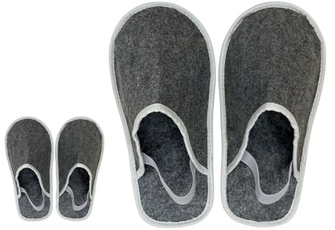 Xlabor Lot de 2 paires de pantoufles de musée en feutre avec élastique - Couvre-chaussures pour protéger le sol contre la saleté et les rayures - Pantoufles artisanales - Chaussons en feutre