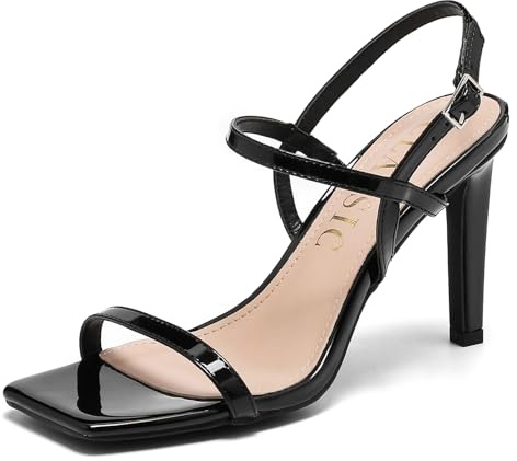 Sowdus Sandales Femme Talon Aiguille À Lanières Bride Haut Chaussure Escarpin Femmes Bout Carré Ouvert Cheville Confort Chic