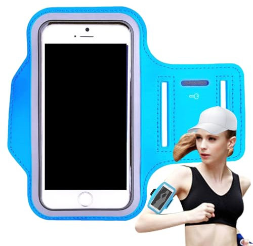 Brassard de Sport pour Téléphone Portable | Pochette Étanche pour Smartphone et Accessoires de Sport - Sac Sportif Léger Antichoc avec Porte-Clés pour Randonnée Fitness Jogging Entraînement Extérieur
