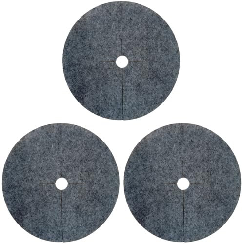 Bertoni Lot de 3 disques anti-mauvaises herbes – Disques de paillage écologiques en feutre PET recyclé – Perméables à l'eau et à l'air – Facile d'entretien et durables – Gris (diamètre : 50 cm)
