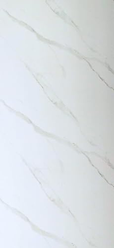 Wandpaneele 260 × 120 cm in Marmor- und Hochglanzoptik (Calacatta Statuario), PVC-Wandverkleidung für Innenräume, Geschäftsräume und moderne Designlösungen – geeignet für Badezimmer/Duschrückwände