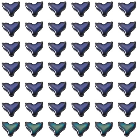 Spritewelry 50 Pcs Mermaid Tail Glass Beads Temperature Sensing Color Changing Mood Bead Spacer for DIY Crafts Friendship Bracelet Necklace Jewelry Making