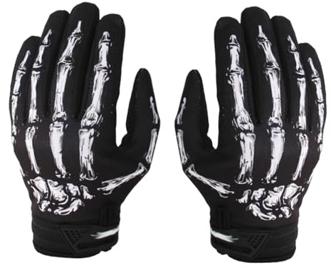wueiooskj Guantes de Motocicleta Guantes de Motocicleta para Hombre y Mujer Otoño Invierno Tejido Transpirable Que Ofrece Comodidad Durante Viajes Largos Guante Ciclismo Patrón Huesos, L