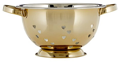 Premier Housewares Hearts Design Passoire Inox Couleur Or - Egoutoir -Ustensile de cuisine