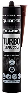 Quiadsa - FIJA+PLUS TURBO - Adhesivo de montaje de curado rápido - Sin disolventes ni siliconas, uso interior y exterior - Sujeción inmediata en 3 segundos - 290 ml