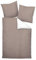 Janine Mako Soft Seersucker Bettwäsche 3 teilig Bettbezug 240 x 220 cm Kopfkissenbezug 80 x 80 cm Tango 20020-07 Taupe