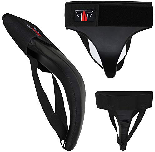 FOX-FIGHT Tiefschutz Damen kaum spürbar Kampfsport MMA Kickboxen WTF Taekwondo (M - schwarz)