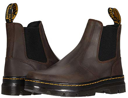 Dr. Martens Unisex Embury Chelsea Boot, Dark Brown Crazy Horse, 11 Women/10 Men