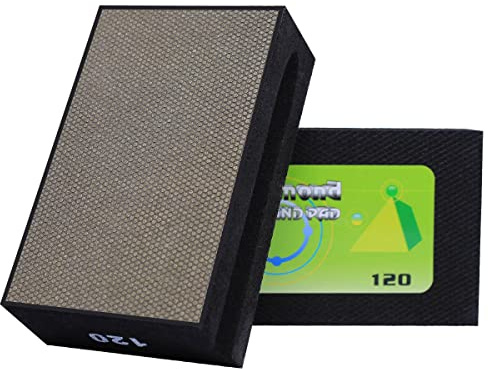 Diamond Hand Polishing Pads 120 Grit Sanding Blocks Foam Backing for Tile Stone Marble Concrete Ceramics Granite Glass Wet Dry 1PCS(Grit-120)