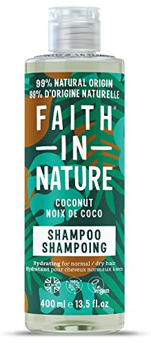Faith In Nature Natürliches Kokosnuss-Shampoo, Feuchtigkeitsspendend, Vegan und Frei von Tierversuchen, Ohne SLS Oder Parabene, Für Normales bis Trockenes Haar, 400ml