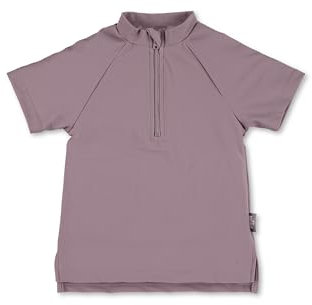 Sterntaler Badeshirt kurzarm uni – UV-Schutz 50+ Schwimmshirt – Mädchen Beachwear schnelltrocknend – Kinder Rashguard mit Reißverschluss & Kinnschutz – blasslila, Größe 104