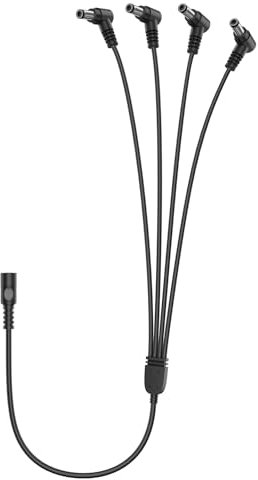 Tonton DC Power Y Splitter Kabel 90 Grad, 1 Männlich 4 Weiblich DC 5,5mm x 2,1mm Rechtwinklige Stecker, Splitter Kabel Adapter für CCTV Überwachungskameras, Router, DVR und LED usw. (1 bis 4 Wege)