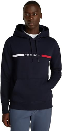 Tommy Hilfiger Herren Hoodie Chest Insert mit Bauchtasche, Blau (Desert Sky), XL