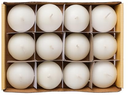 12 Candele galleggianti Crema 4.6x3cm, Candele Decorative Candele SPA Non Profumate 4 Ore di Combustione