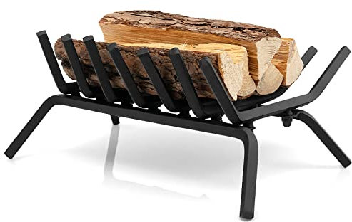 GYMAX 46 CM Brucia Legna da Camino, Griglia per Fuoco con 7 Barre, Robusto Metallo Solido, Supporto per Legna da Ardere, Portalegna per Camino da Interno ed Esterno, Brucialegna per Campeggio