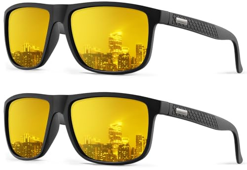HENGOSEN Night-Driving-Glasses for-Men-Women Night Vision: Anti Glare Driving Glasses Yellow Glasses for Driving at Night