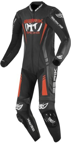 Berik Absolute GP Tuta in pelle da moto monopezzo, nero/arancione, 52