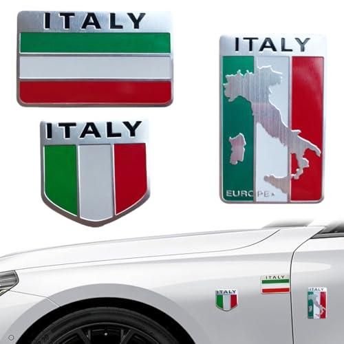 Adesivo per auto 3D Riflettente Bandiere Adesive Bandiera Italy Adesivo per Auto Sticker Bandiera Italia Targa per Auto Moto Bicicletta Finestra PC Cellulare Tablet Laptop Multicolore