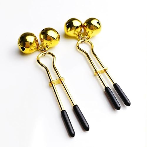 1 par de pinzas para pezones con cascabeles, joyería pezones, clips cadena labios, mujeres, juguetes BDSM extremos eróticos SM, regalos Navidad