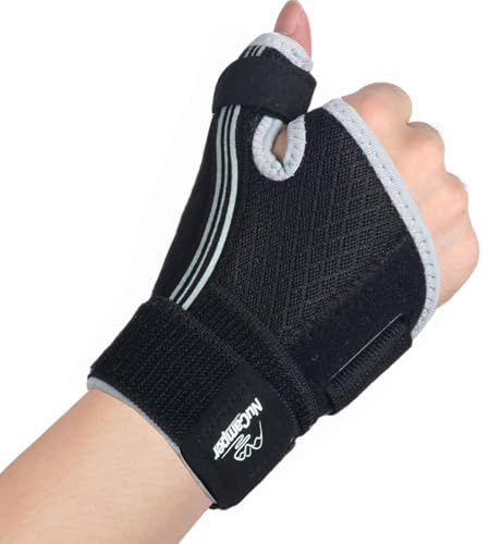NuCamper Tumstöd, Justerbar Tumstödsstöd och Handleds, Höger och Vänster Tumme Handledsrem, Vändbar Tummen Stöd, Tumbandage för Artrit, Smärtlindring, Karpaltunnel, Tendinit, Stukningar