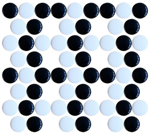 Yardwe Piezas de Ajedrez Go Artesanales de Piedra Pequeñas 360 Unidades para Juego de Mesa Go Familiar y Escolar, Tamaño Compacto, Doble Cara Convexa, Color Claro y Negro
