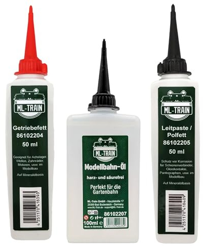 ML-Train Pflege- und Schmiermittel Set - Modellbahn-Öl, Leitpaste und Getriebefett - Gartenbahn Spur G