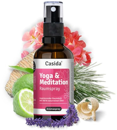 Casida Yoga & meditation rumsspray – rumsdoft – lugn och mindfulness med 100 % naturliga oljor – 50 ml | Inspirerande rumsdoft med 100 % naturliga rena oljor - lugn och mindfulness - centrerar sinnet och ger lugn