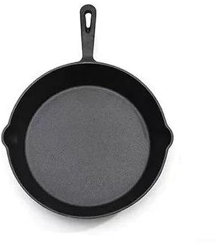 Yuanpgky Padella in ghisa per cucinare all'aperto, 26 x 26 x 5 cm, pentola nera per barbecue con distribuzione uniforme del calore per brasare, cuocere e friggere sul piano cottura o a fiamma libera