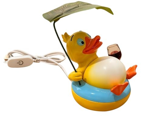 Uoqpty Lámpara Nocturna de Pato para Niños,Resina Cálida LED Iluminación De Escritorio Para Niños - Decoraciones De Lámpara Nocturna Animal | Para Dormitorio, Sala De Estar, Estudio, Mesa, Hogar,