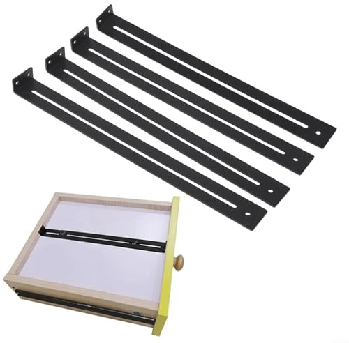 Lot de 2 supports de renfort de meubles réglables de 33 à 61 cm avec vis et écrous pour panneau de particules MDF