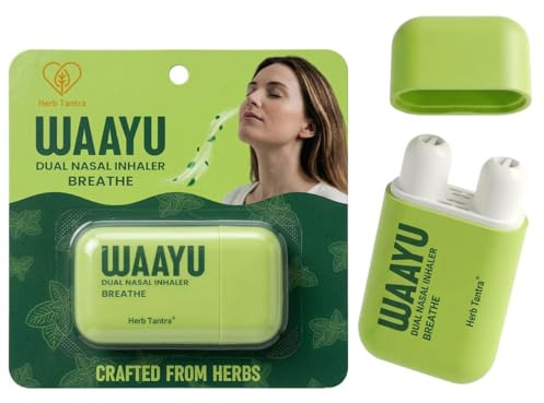 Herb Tantra WAAYU Breathe Dual Nasal Vapor Inhaler Stick โ Aromatherapy for Sinus Congestion & Stuffy Nose Relief, Contains Menthol & 7 Natural Plant Essential Oils