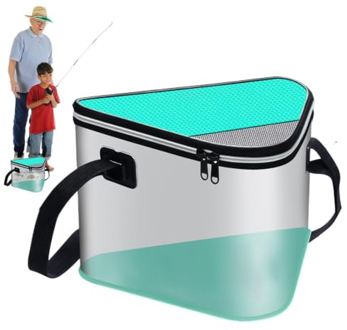 För Fiske 12 liter Utomhus Aktiviteter Vatten Bassäng | Ihopfällbar Balja för Fångade För Användning Vid Bäckar, Floder, Sjöar, Hav, Grillning, Picknick, Camping, Utomhus, Fest,