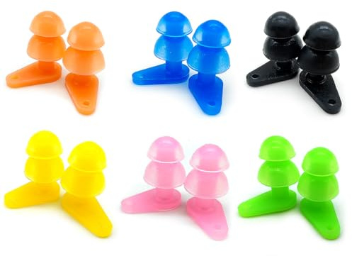 6 Sets Waterproof Kids Swimming Earplugs Case Packed, Protect Children's Ears in Water Shower
